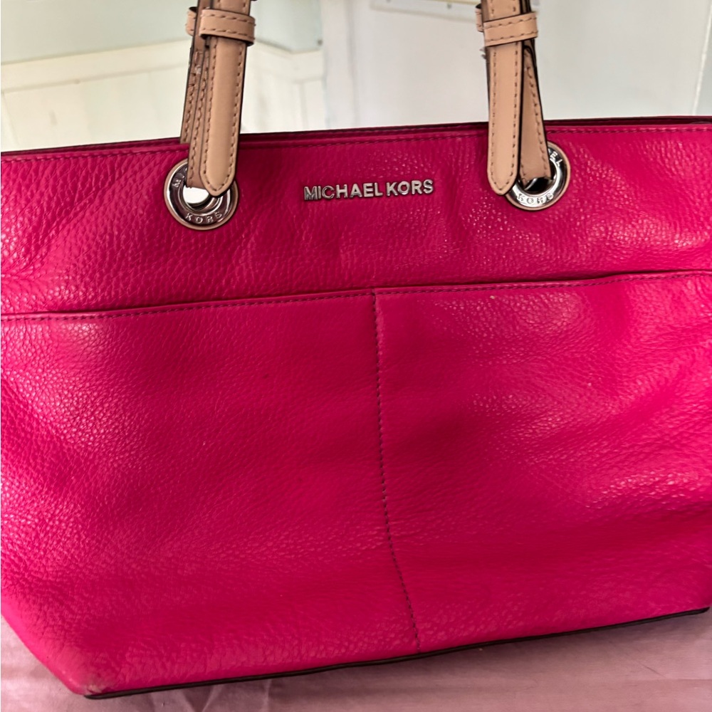 Michael Kors Fuchsia Leather Tote